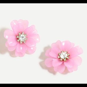 J Crew  Flower Bloom Statement Earrings Pink New
